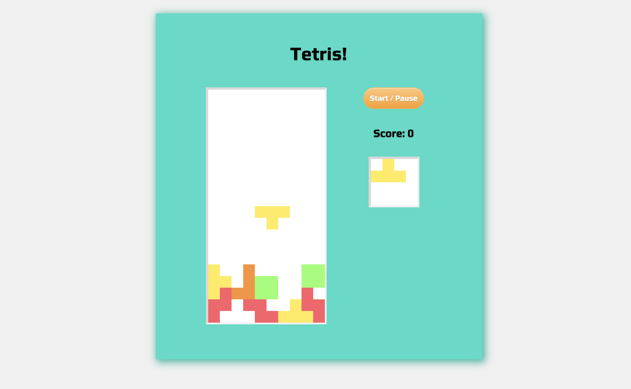 Screenshot of Basic Tetris game